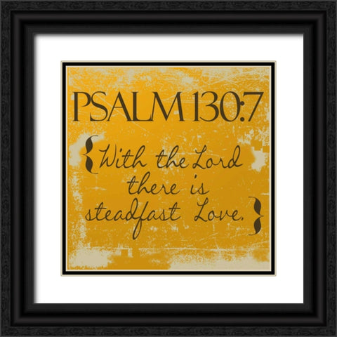 Psalms 130-7-Orange Black Ornate Wood Framed Art Print with Double Matting by Greene, Taylor