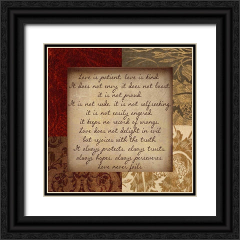 LOVE IS Black Ornate Wood Framed Art Print with Double Matting by Greene, Taylor