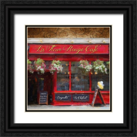 Cafe Black Ornate Wood Framed Art Print with Double Matting by Greene, Taylor