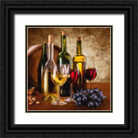 Wine I Black Ornate Wood Framed Art Print with Double Matting by Greene, Taylor