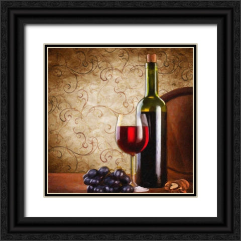 Wine II Black Ornate Wood Framed Art Print with Double Matting by Greene, Taylor