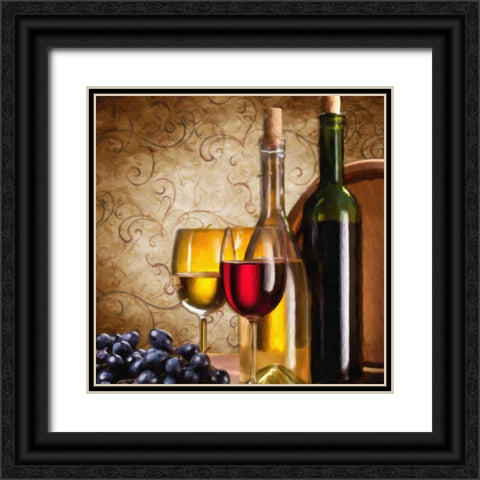 Wine III Black Ornate Wood Framed Art Print with Double Matting by Greene, Taylor