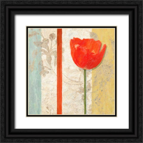 Poppy Silhouette I Black Ornate Wood Framed Art Print with Double Matting by Greene, Taylor
