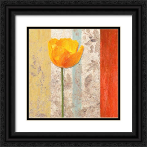 Poppy Silhouette II Black Ornate Wood Framed Art Print with Double Matting by Greene, Taylor