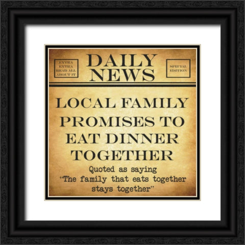DAILY NEWS Eats Together Black Ornate Wood Framed Art Print with Double Matting by Greene, Taylor