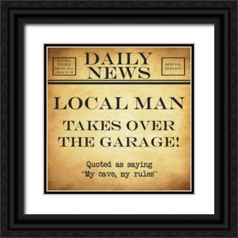 DAILY NEWS My Cave Black Ornate Wood Framed Art Print with Double Matting by Greene, Taylor