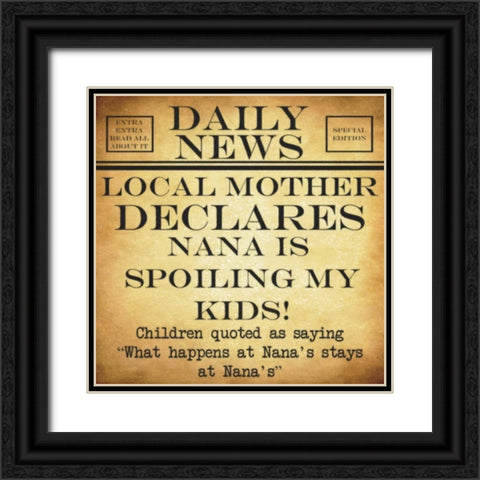 DAILY NEWS Nana Black Ornate Wood Framed Art Print with Double Matting by Greene, Taylor