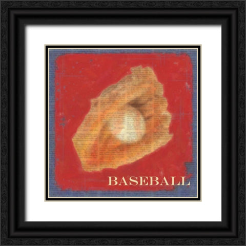 Baseball Black Ornate Wood Framed Art Print with Double Matting by Greene, Taylor