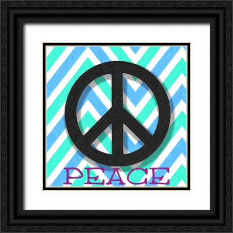 CHEVRON PEACE 2 Black Ornate Wood Framed Art Print with Double Matting by Greene, Taylor