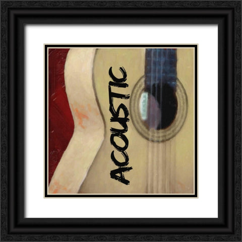 ACOUSTIC GUITAR Black Ornate Wood Framed Art Print with Double Matting by Greene, Taylor