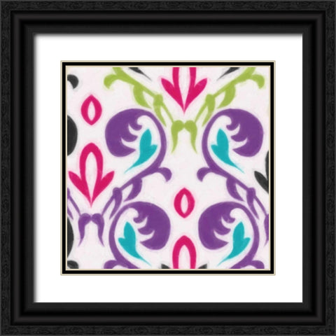 COLORFUL MOTIF Black Ornate Wood Framed Art Print with Double Matting by Greene, Taylor