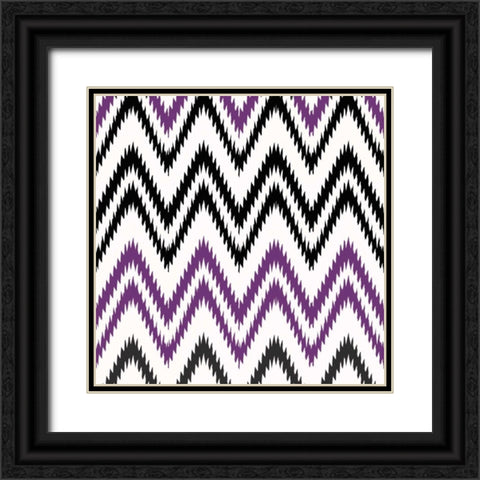 CHEVRON V Black Ornate Wood Framed Art Print with Double Matting by Greene, Taylor
