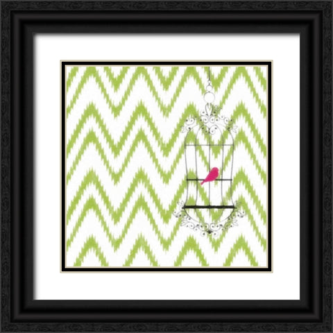 CHEVRON BIRD Black Ornate Wood Framed Art Print with Double Matting by Greene, Taylor