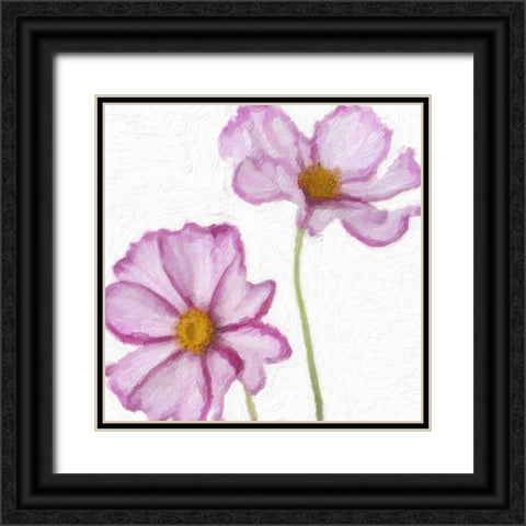 PLUM FLORAL PAIR Black Ornate Wood Framed Art Print with Double Matting by Greene, Taylor