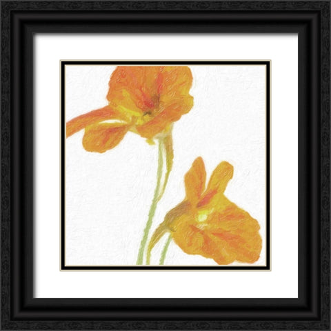 TANGERINE FLORAL PAIR Black Ornate Wood Framed Art Print with Double Matting by Greene, Taylor