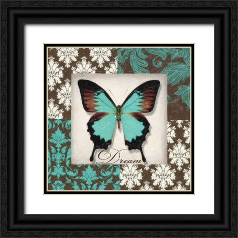 DREAM BUTTERFLY Black Ornate Wood Framed Art Print with Double Matting by Greene, Taylor