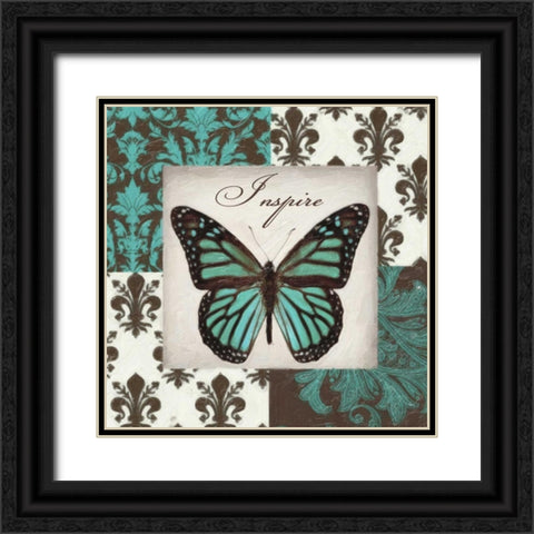 INSPIRE BUTTERFLY Black Ornate Wood Framed Art Print with Double Matting by Greene, Taylor