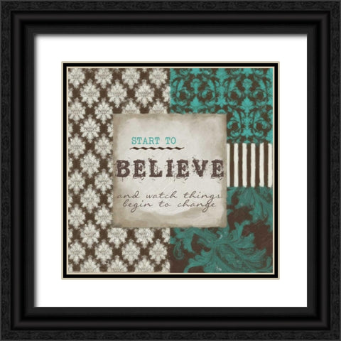 Start to Believe Black Ornate Wood Framed Art Print with Double Matting by Greene, Taylor