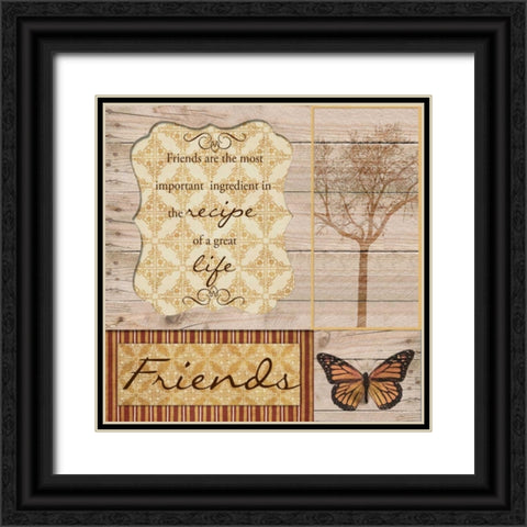 FRIENDS ARE THE BEST Black Ornate Wood Framed Art Print with Double Matting by Greene, Taylor