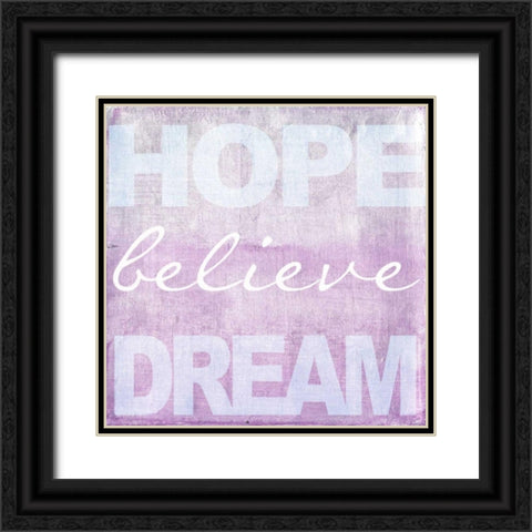 Hope Believe Dream Plum Black Ornate Wood Framed Art Print with Double Matting by Greene, Taylor