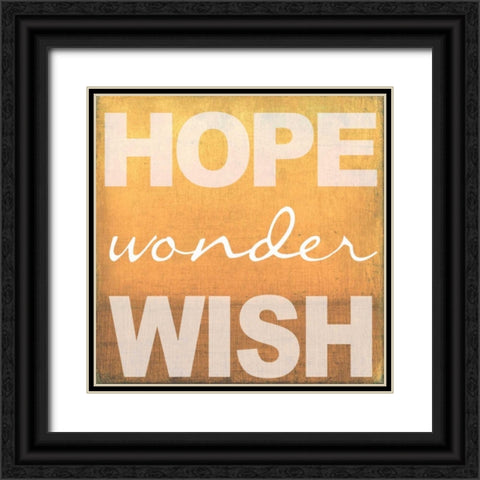 Hope Wonder Wish Orange Black Ornate Wood Framed Art Print with Double Matting by Greene, Taylor
