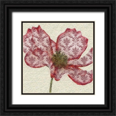 PATTEREND RED PETALS I Black Ornate Wood Framed Art Print with Double Matting by Greene, Taylor