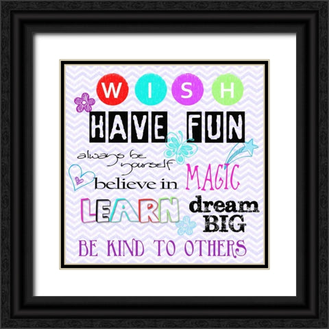 CHEVRON WISHES Black Ornate Wood Framed Art Print with Double Matting by Greene, Taylor