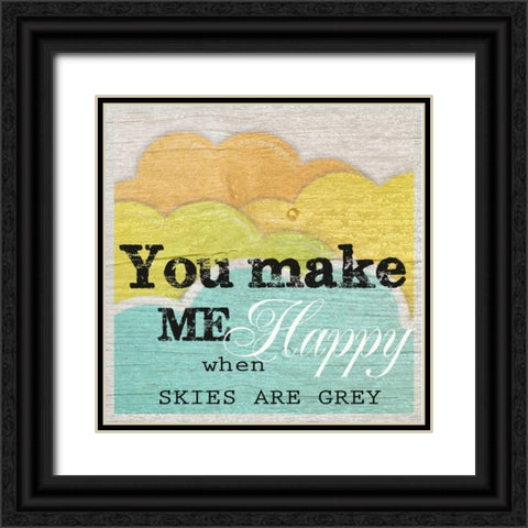 YOU MAKE ME HAPPY Black Ornate Wood Framed Art Print with Double Matting by Greene, Taylor