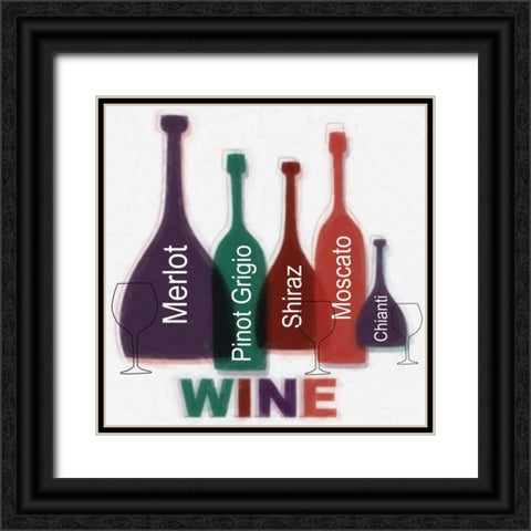 WINE Black Ornate Wood Framed Art Print with Double Matting by Greene, Taylor