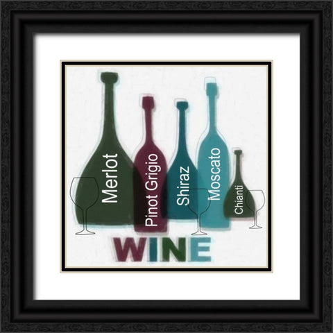 WINE B Black Ornate Wood Framed Art Print with Double Matting by Greene, Taylor
