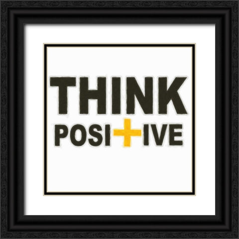 THINK POSITIVE Black Ornate Wood Framed Art Print with Double Matting by Greene, Taylor
