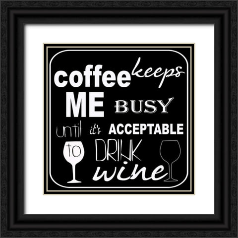 DRINK WINE Black Ornate Wood Framed Art Print with Double Matting by Greene, Taylor