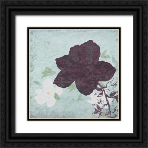 Floral Bird Triptych Black Ornate Wood Framed Art Print with Double Matting by Greene, Taylor