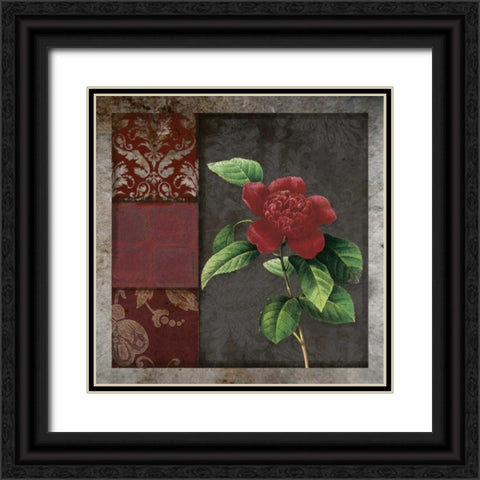 MOODY FLORAL I Black Ornate Wood Framed Art Print with Double Matting by Greene, Taylor