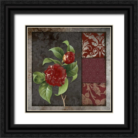 MOODY FLORAL II Black Ornate Wood Framed Art Print with Double Matting by Greene, Taylor