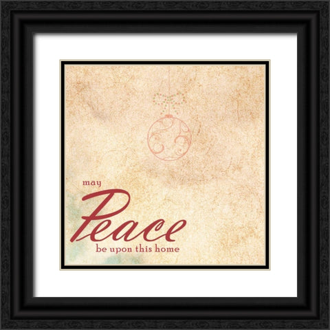 PEACE Black Ornate Wood Framed Art Print with Double Matting by Greene, Taylor
