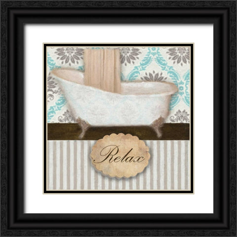RELAX TUB Black Ornate Wood Framed Art Print with Double Matting by Greene, Taylor