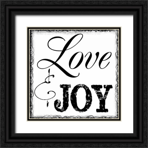 LOVE AND JOY Black Ornate Wood Framed Art Print with Double Matting by Greene, Taylor