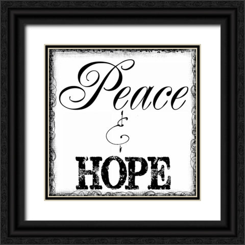 PEACE AND HOPE Black Ornate Wood Framed Art Print with Double Matting by Greene, Taylor