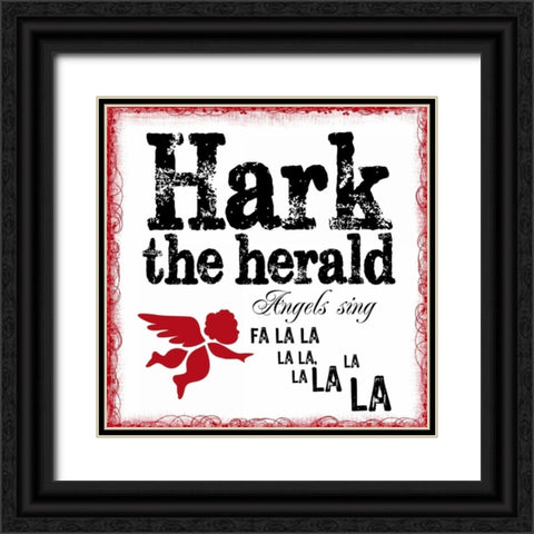 HARK THE HERALD Black Ornate Wood Framed Art Print with Double Matting by Greene, Taylor