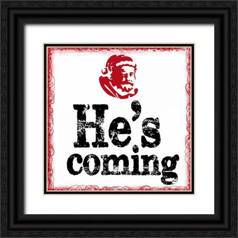 HES COMING Black Ornate Wood Framed Art Print with Double Matting by Greene, Taylor