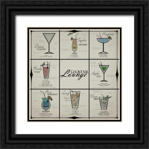 Cocktail Lounge Black Ornate Wood Framed Art Print with Double Matting by Greene, Taylor