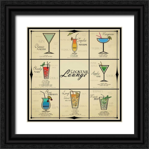 Cocktail Lounge Black Ornate Wood Framed Art Print with Double Matting by Greene, Taylor