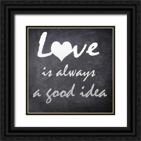 LOVE IS ALLWAYS Black Ornate Wood Framed Art Print with Double Matting by Greene, Taylor