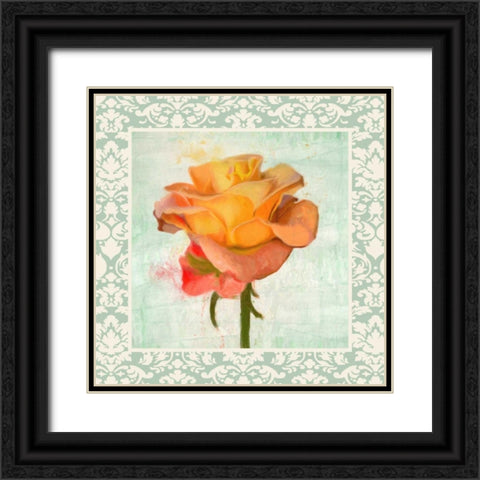DAMASK ROSE II Black Ornate Wood Framed Art Print with Double Matting by Greene, Taylor