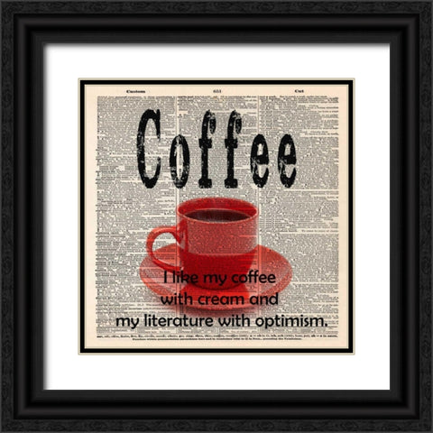 COFFEE CUP Black Ornate Wood Framed Art Print with Double Matting by Greene, Taylor