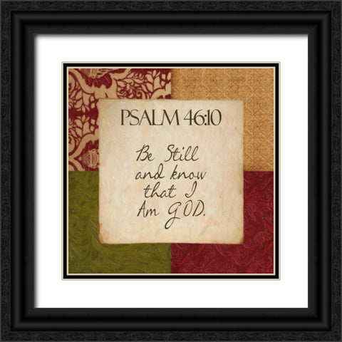 Psalm 46 Black Ornate Wood Framed Art Print with Double Matting by Greene, Taylor