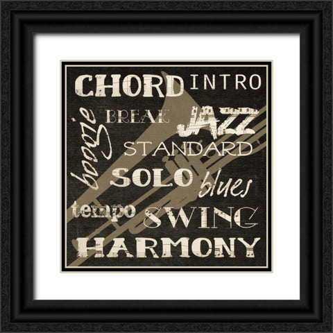HARMONY SILHOUETTE Black Ornate Wood Framed Art Print with Double Matting by Greene, Taylor
