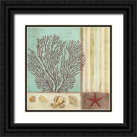 CORAL DECOUPAGE II Black Ornate Wood Framed Art Print with Double Matting by Greene, Taylor