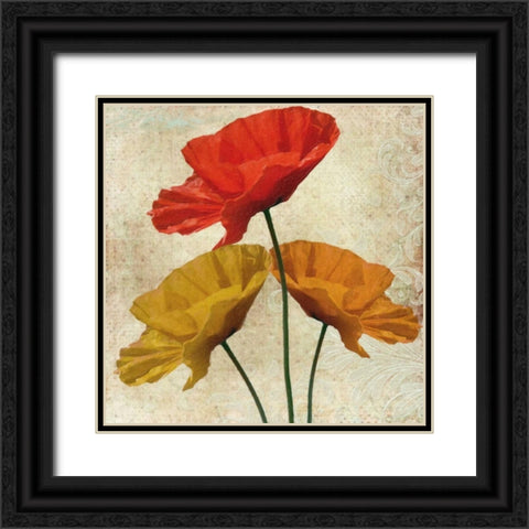 POPPY II Black Ornate Wood Framed Art Print with Double Matting by Greene, Taylor